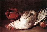Still-Life with Hen, Onion and Pot by Giacomo Ceruti